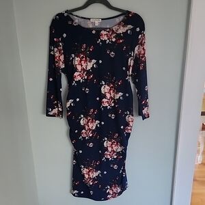 Nine Britton Blue Floral Knee-Length Dress
